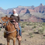 A woman riding on the back of a horse.