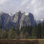 A mountain range with snow on top of it.