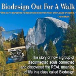 A poster of the story of biodesign out for a walk.